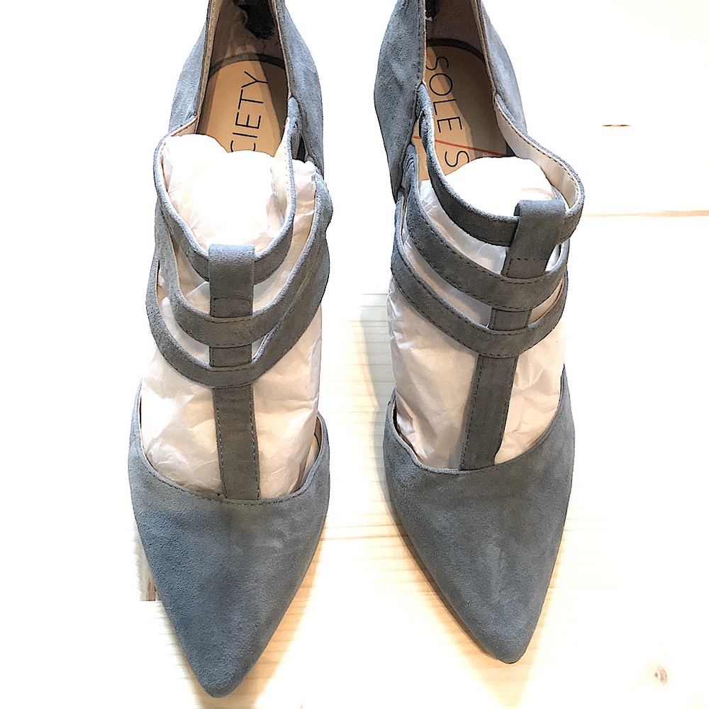Sole Society Blue T-strap Heels